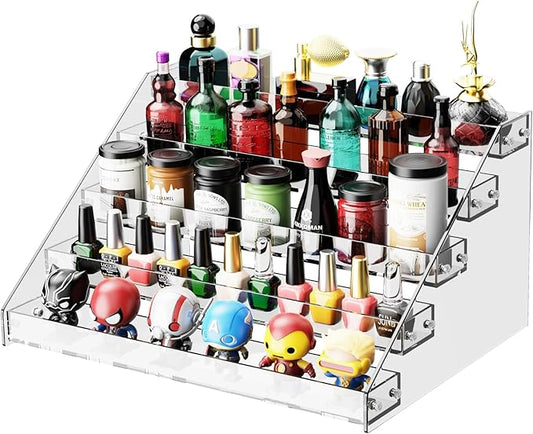 Acrylic Display Shelf,Risers Display Stands,Perfume Organizer,Cupcake Stand,Tiered Display Stand,Sticker Display,Card Stands For Display,Card Display Stand,Figure Display，Spice Rack(5 Tier)