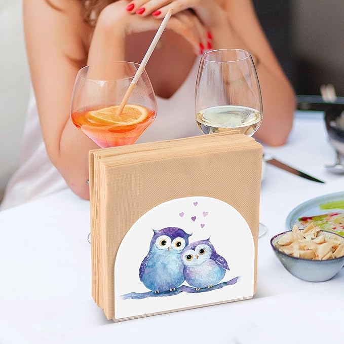 Cute Owl Napkin Holder for Table Paper Napkins Holder Acrylic Tissue Dispenser Kitchen Dining Room Bathroom Party Car Decor