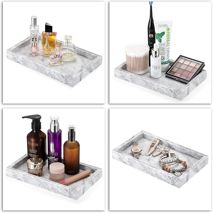 Sumnacon Bathroom Napkin Holder Countertop Stylish Napkin Holders for Paper Napkins Hand Towels Bathrooms Guest Towel Holder Marble Flat Napkin Holder for Vanity Back of Toilet Dining Table Kitchen
