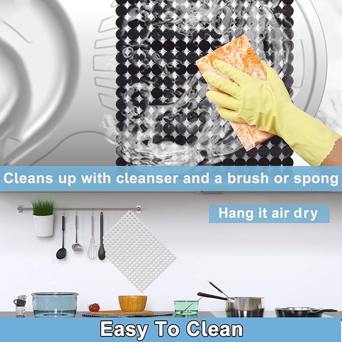 YTCYKJ Kitchen Sink Mat,2 Pack Sink Protectors for Kitchen Sink,Sink Mats with Scissors for Stainless Steel/Ceramic Sinks, Fast Draining,Easy to Clean,Diy Cut,15.7 X 11.8 Inch(Dark Black)