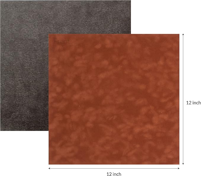 S.E.I Nutmeg Velvet Paper, Felt Fabric For Drawer and Jewelry Box Liner, 12" x 12" - 12 Sheets
