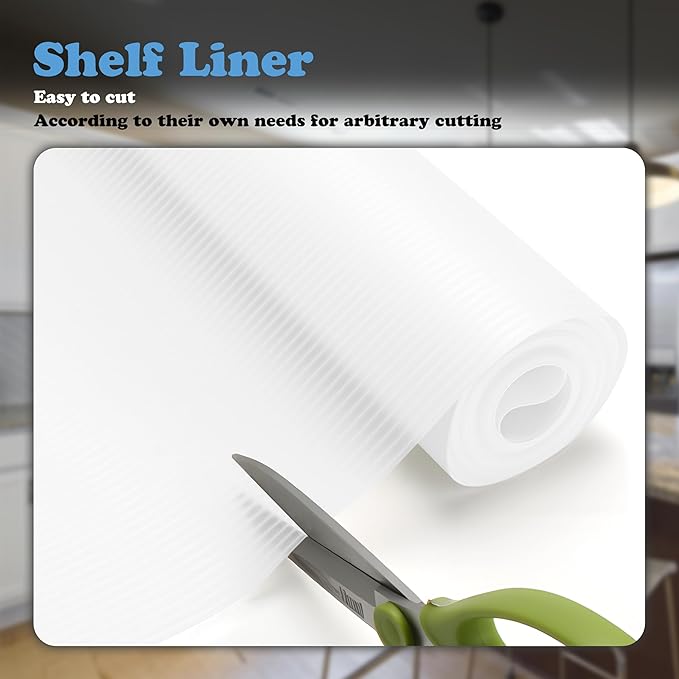 YACEYACE Wire Shelf Liner, 17.7 in x 10 FT Clrar Cabinet Liners for Shelves, Non-Slip, Non-Adhesive Waterproof Drawer Liner for Kitchen Cabinets