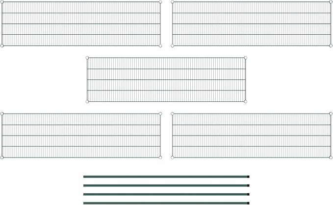 Commercial NSF Listed Green Epoxy Stationary Wire Shelving Kit 21" x 72" x 74", with 5 Shelves Perfect for Warehouse, Walk-in Refrigerator, Freezer, Grocery Store, Restaurant, Dishroom