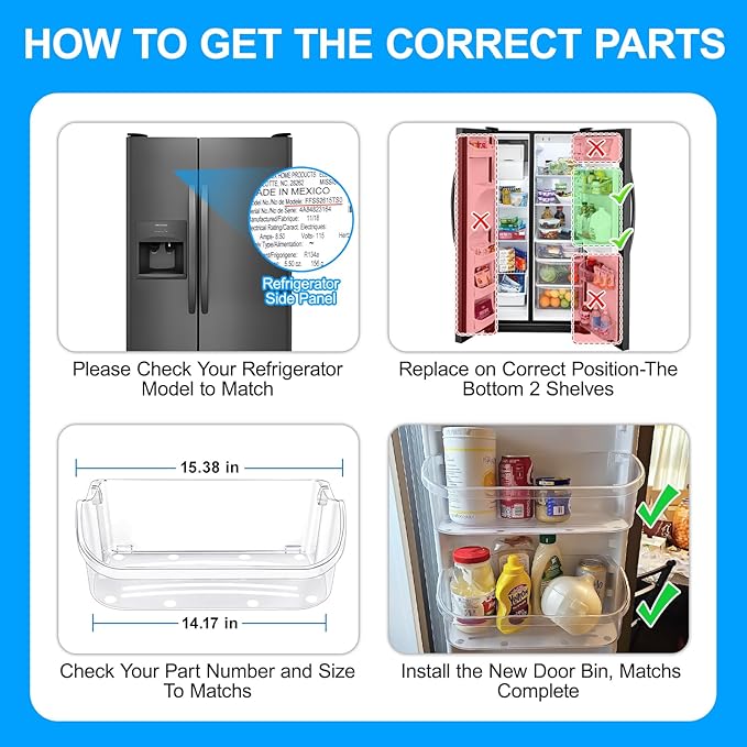 UPGRADED 240356402 Refrigerator Door Bin Compatible with Frigidaire Door Shelf Replacement Frigidaire Gallery Door Shelf Refrigerator Shelves FGHS2631PF4A FFSS2615TS0 LFSS2612TF0 LFSS2612TE0 Door Bin