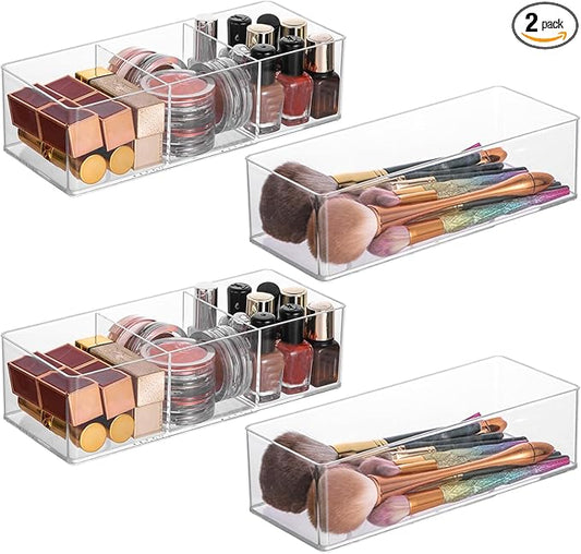 Acrylic Organizer 2 pieces Makeup Organizer Countertop For Drawers Organizer Storage Bathroom Organizers And Storage Is A Good Choice For Desktop Finishing (2)