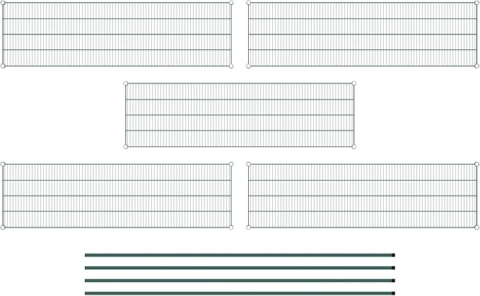 Commercial NSF Listed Green Epoxy Stationary Wire Shelving Kit 21" x 72" x 96", with 5 Shelves Perfect for Warehouse, Walk-in Refrigerator, Freezer, Grocery Store, Restaurant, Dishroom