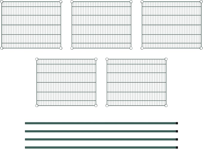 Commercial NSF Listed Green Epoxy Stationary Wire Shelving Kit 24" x 30" x 74", with 5 Shelves Perfect for Warehouse, Walk-in Refrigerator, Freezer, Grocery Store, Restaurant, Dishroom