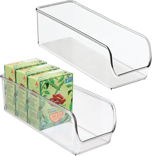 iDesign Narrow Pantry Bin for Kitchen or Cabinet Storage - Set of 2 - Clear