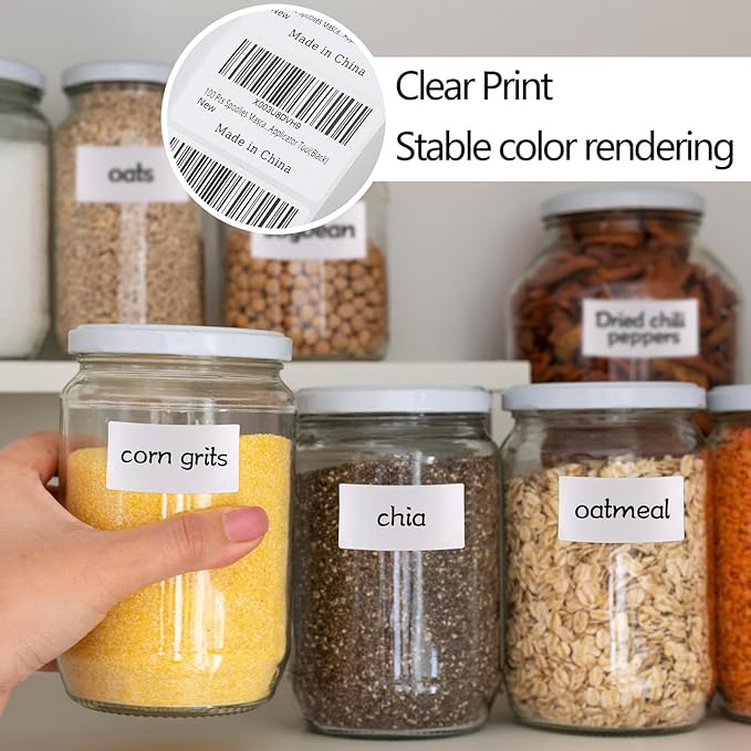 2000 Pcs White Labels Stickers to Write On 2 x 1 Inch, Waterproof and Oil Resistant Blank Barcode Labels for Food Containers Jars Pantry Organization