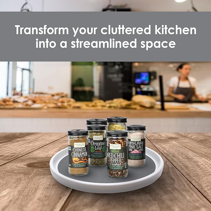 Gadgetime USA 2 Pack Lazy Susan Turntable, 10 inches Non-Skid Rotating Spice Rack, Spinning Organizer for Kitchen, Cabinet, Pantry, Fridge, Bathroom Vanity, Countertop