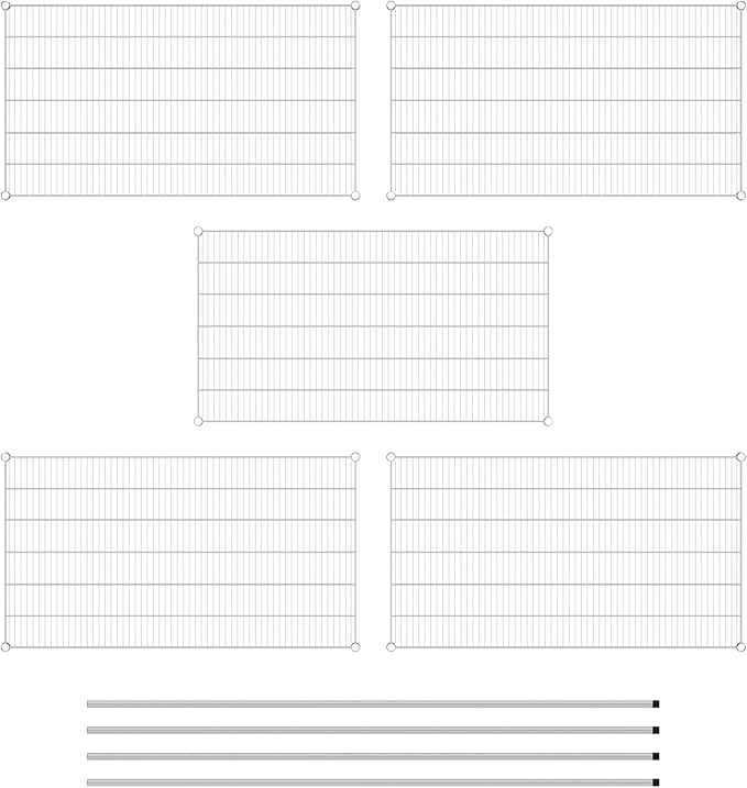 Commercial NSF Listed Chrome Stationary Wire Shelving Kit 30" x 54" x 86", with 5 Shelves Perfect for Warehouse, Walk-in Refrigerator, Freezer, Grocery Store, Restaurant, Dishroom