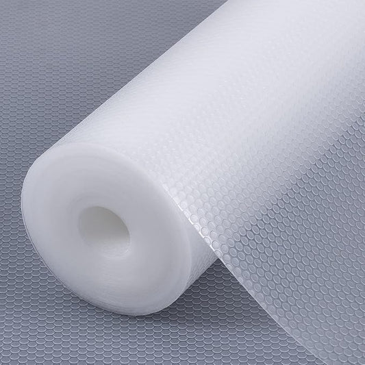 StaHom Shelf Liners for Kitchen Cabinets Refrigerator Liners Waterproof Kitchen Cupboard Liner Non-Slip Drawer Mats Non Adhesive Fridge Mats for Shelves - Clear 11.8 x 118 Inches