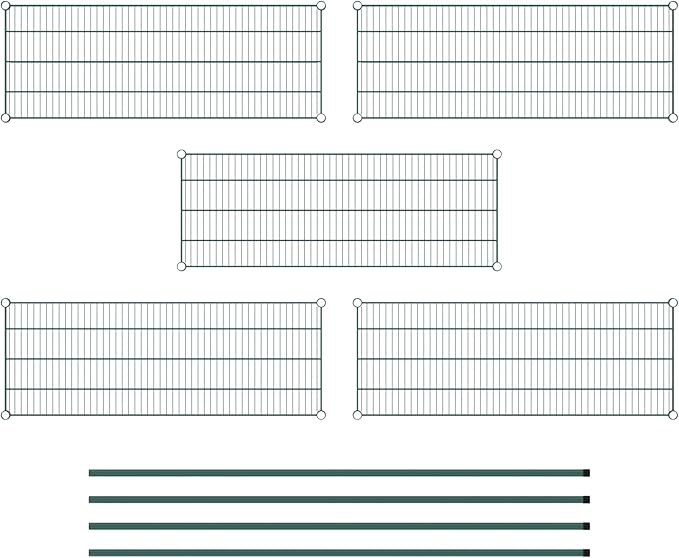 Commercial NSF Listed Green Epoxy Stationary Wire Shelving Kit 18" x 48" x 74", with 5 Shelves Perfect for Warehouse, Walk-in Refrigerator, Freezer, Grocery Store, Restaurant, Dishroom