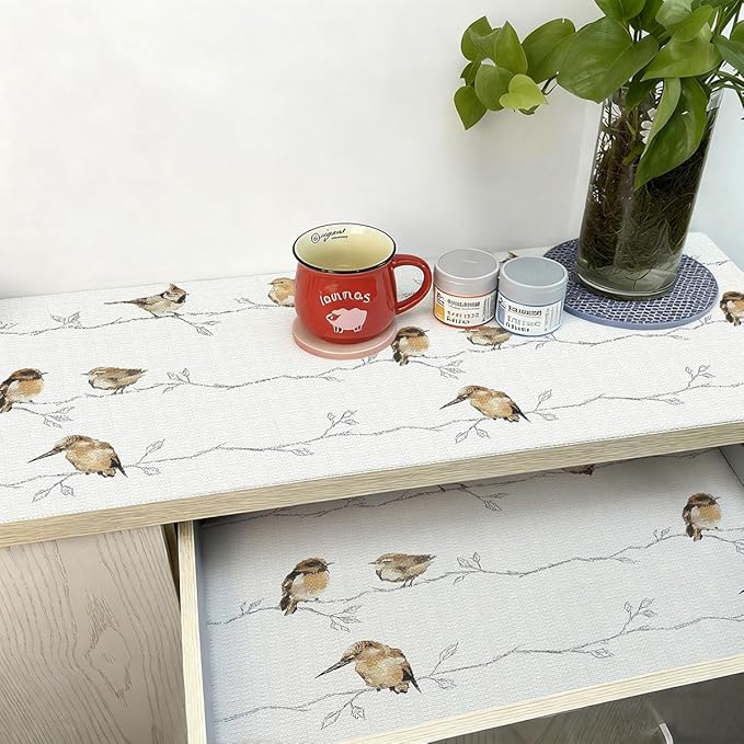 Quttisay Shelf Liner for Kitchen Cabinets Non Adhesive Drawer Liner,Cabinet Liner for Shelves,Non Slip Kitchen Drawer Liners for Dresser,Waterproof Shelf Paper for Refrigerator,Cupboard,12In x 16.4FT