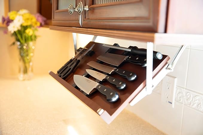 The Drop Block Cherry 22 x 9.5 Inch Magnetic Knife Storage Unit