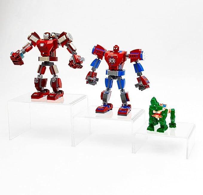 2 Sets Acrylic Display Risers(4",5",6") Product Stand ((4"x5"x6") Clear Risers)