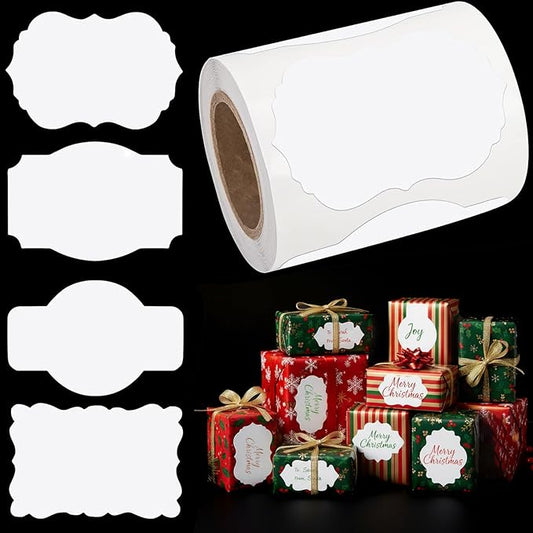 SallyFashion 200PC Label Stickers, 3x2 Inch Canning Labels for Mason Jars, All-Purpose Self-Adhesive Handmade Stickers for Bottles, Canning Supplies, Present Tags(White)