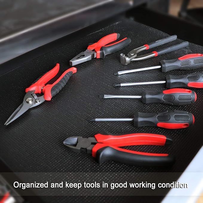 CASOMAN Professional Tool Box Liner and Drawer Liner 18 inch x 24 feet,Easy Cut Non-Slip Foam Rubber Toolbox Drawer Liner Mat - Adjustable Thick Cabinet Liners