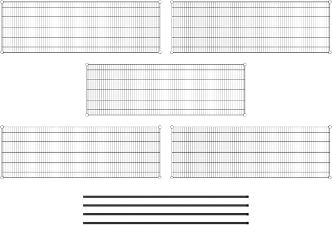 Commercial NSF Listed Black Epoxy Stationary Wire Shelving Kit 24" x 72" x 74", with 5 Shelves Perfect for Warehouse, Walk-in Refrigerator, Freezer, Grocery Store, Restaurant, Dishroom