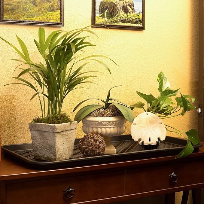 SassiLeaf Multi-Purpose Tray in Decorator Colors - 30” L x 15” W x 1.20” H (Slate Gray Set of 2)
