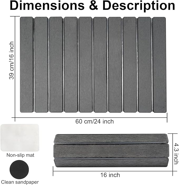 Stone Drying Mat for Kitchen Counter,24"x16" Large Dish Drying Mat,Stone Bath Mat,Quick Drying Fast Absorbent Diatomaceous Drying Matt Kitchen Counter for Dishes Bottles Cups Bathroom Any Countertop