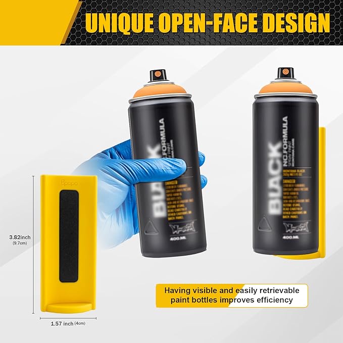 4 Pcs Magnetic Aerosol Spray Can Holder,Powerful Magnet Toolbox Bottle Holder, Spray Can Wall Mount Organizer Paint Can Bottle Rack for Garage,Toolbox, Workspace