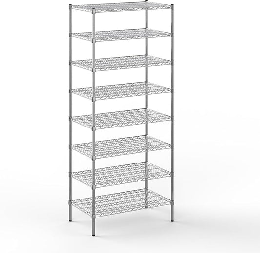 21" Deep x 36" Wide x 86" Height Wire Shelving Kit | 8-Tier | NSF Commercial Storage Rack Unit