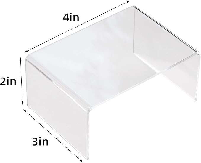 BYCY Clear Acrylic Riser lot of 10 for Jewels, Cupcakes, Tea Sets, Clear Cupcake Stand for Small Toys and Cosmetics (10P-2*3*4)
