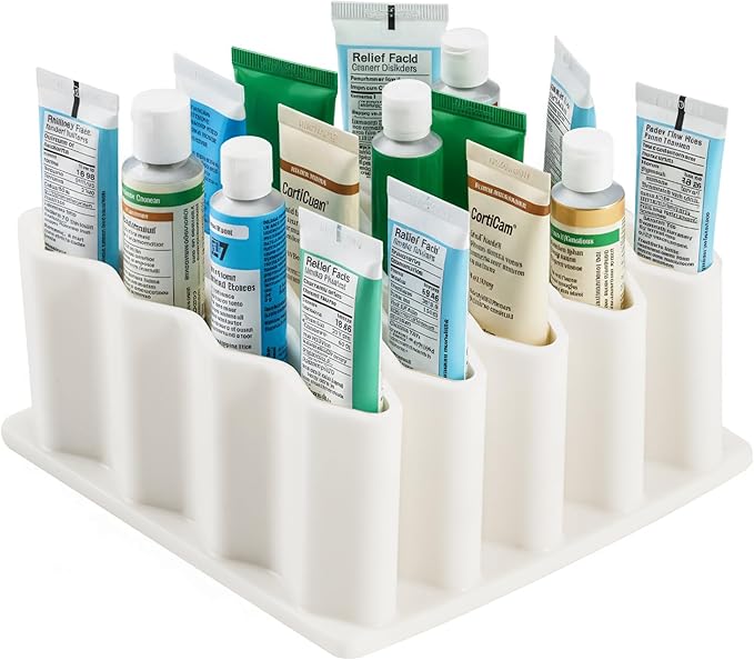Li & Zhao Ointment Organizer Storage Holder - Makeup Brush Holder Wave Design Pencil Holder Desk Organizer for Ointment Tubes,Makeup Brushes,Pencil Suitable for Office,Home,Classroom,School