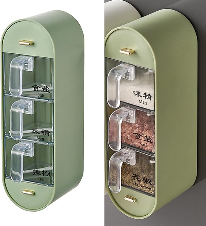 Wall Mounted Seasoning Box, Versatile Jar Storage Container with Multiple Compartments, for Home Kitchen Organization