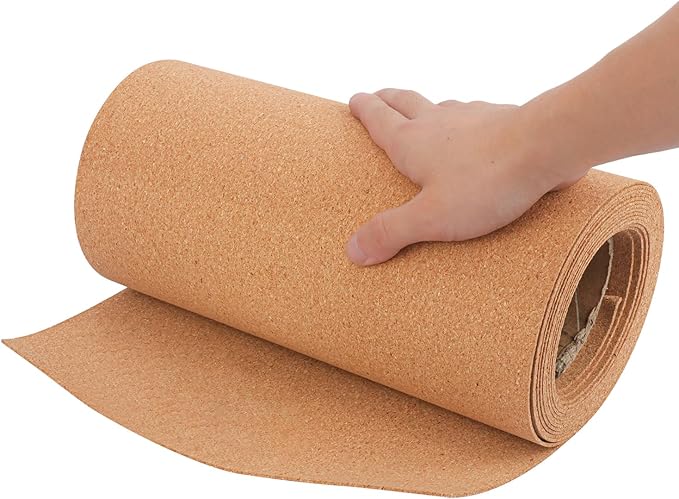 Yiksonyo 16.4 FT Cork Roll, 12 Inch Width Cork Sheet Roll for DIY Projects, Shelf & Drawer Liner(0.08 Inch Thickness)
