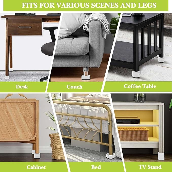 18 Pack Furniture Risers 1 Inch, Adjustable Bed Risers Heavy Duty for Table Desk Couch Chair Sofa Cabinet Bed Legs Dorm, Square Stackable Bed Raisers Blocks Lift Height 1", 2" or 3", White