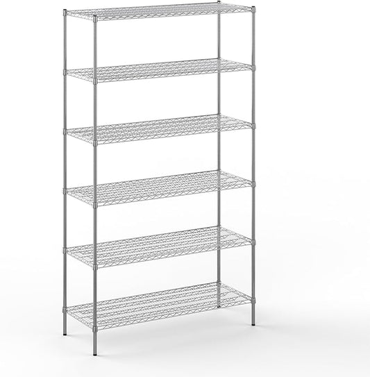 21" Deep x 54" Wide x 96" Height Wire Shelving Kit | 6-Tier | NSF Commercial Storage Rack Unit