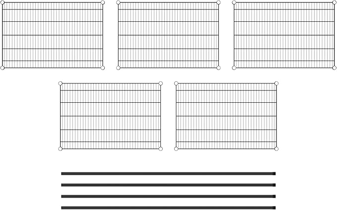 Commercial NSF Listed Black Epoxy Stationary Wire Shelving Kit 24" x 36" x 74", with 5 Shelves Perfect for Warehouse, Walk-in Refrigerator, Freezer, Grocery Store, Restaurant, Dishroom