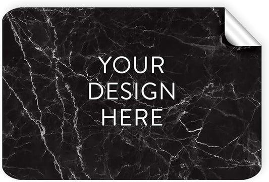 100 Custom Vinyl Stickers - Upload Your own Image, Text, Design, Logo - Personalized Logo Labels for Handmade, Packaging, Bottle, Jars, Candle, Brand Stickers (Black Marble, 6x4)