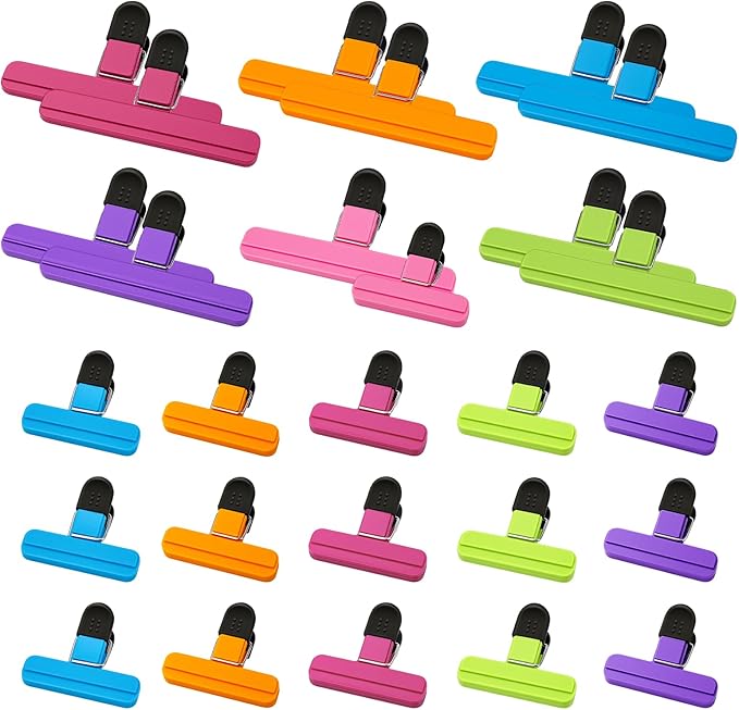 EWOID 28 Pcs Chip Clips, Bag Clips for Food Storage, Snack Clip for Other Food Bags, Heavy Duty Sealing Clip for Home, Office and More