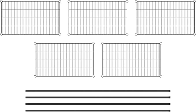 Commercial NSF Listed Black Epoxy Stationary Wire Shelving Kit 21" x 36" x 86", with 5 Shelves Perfect for Warehouse, Walk-in Refrigerator, Freezer, Grocery Store, Restaurant, Dishroom