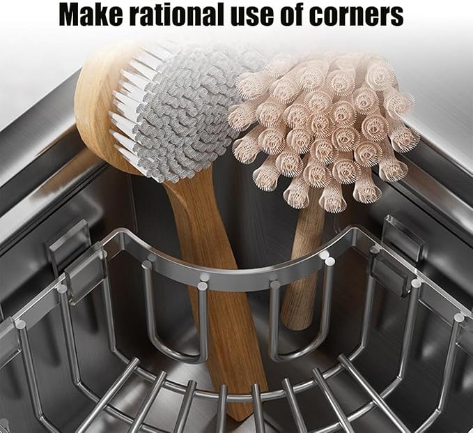 Corner Sink Organizer, Silver Stainless Steel Sponge Holder with Towel Bar, Self-Adhesive Kitchen Storage Rack, 6.3x6.3x3.2 Inches