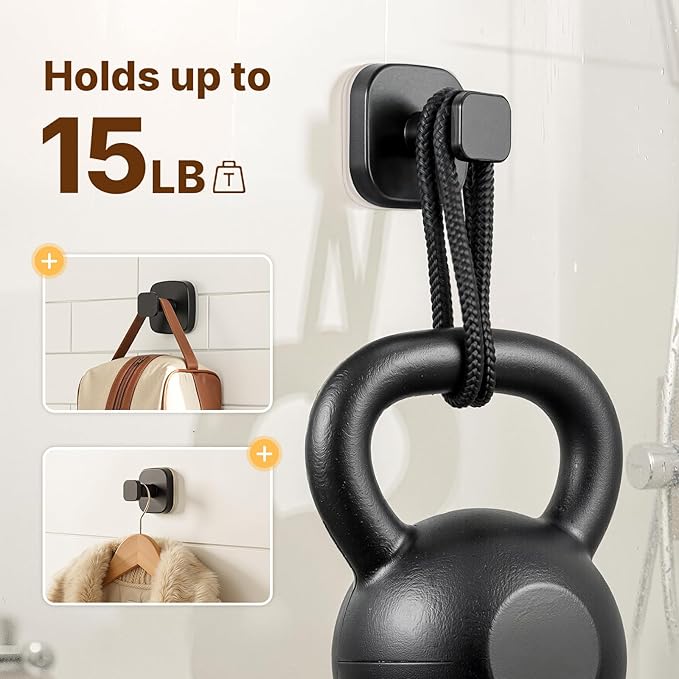Zrpot 3 PCS Bathroom Hooks for Towels, Suction Cup Hooks for Shower, Door Hooks for Hanging Robe Loofah Removable Wall Hooks for Kitchen Glass Window Black