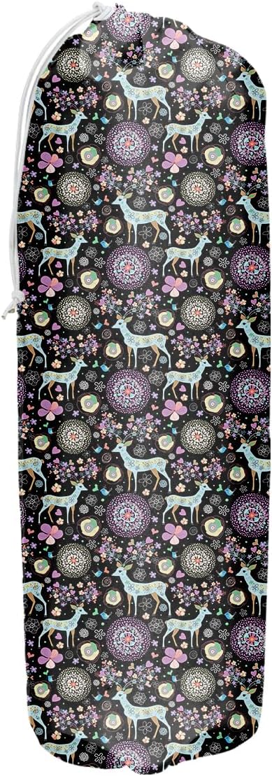 Purple Grocery Bag Holder and Dispenser Forest Deer Pattern Plastic Bags Organizer Garbage Shopping Trash Bags Storage for Kitchen Home Gifts Women Friends Sisters