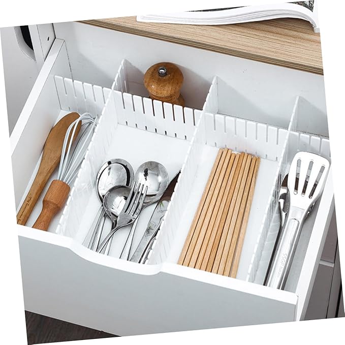 12pcs Adjustable Plastic Drawer Dividers Sub Organizers for Socks Underwear Makeup Kitchen Storage Versatile Storage