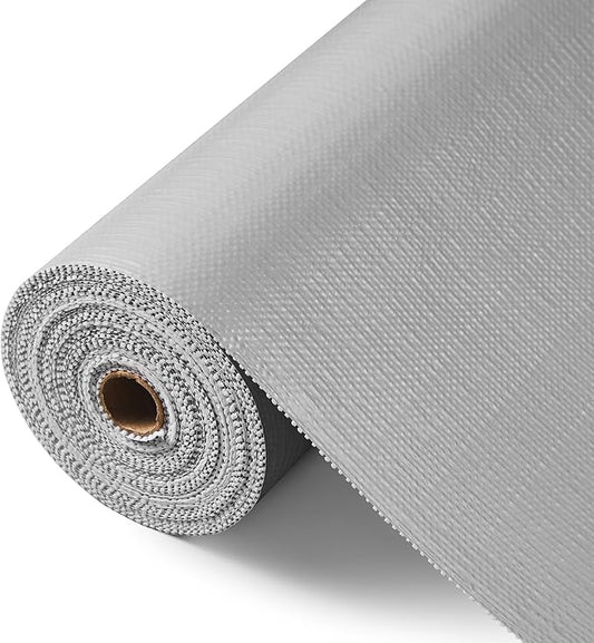ALIUNI Drawer and Shelf Liner, Non-Slip Kitchen Cabinet Liners Non-Adhesive Thick Strong Grip Waterproof Washable Mats Protect Dresser Shelves Cupboard Bathroom Cabinets, Light Gray, 12 in X 10 FT