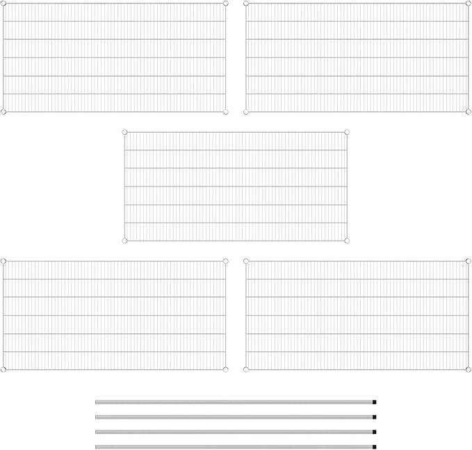 Commercial NSF Listed Chrome Stationary Wire Shelving Kit 30" x 60" x 74", with 5 Shelves Perfect for Warehouse, Walk-in Refrigerator, Freezer, Grocery Store, Restaurant, Dishroom