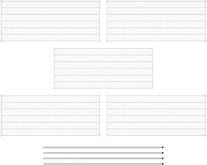 Commercial NSF Listed Chrome Stationary Wire Shelving Kit 30" x 72" x 86", with 5 Shelves Perfect for Warehouse, Walk-in Refrigerator, Freezer, Grocery Store, Restaurant, Dishroom