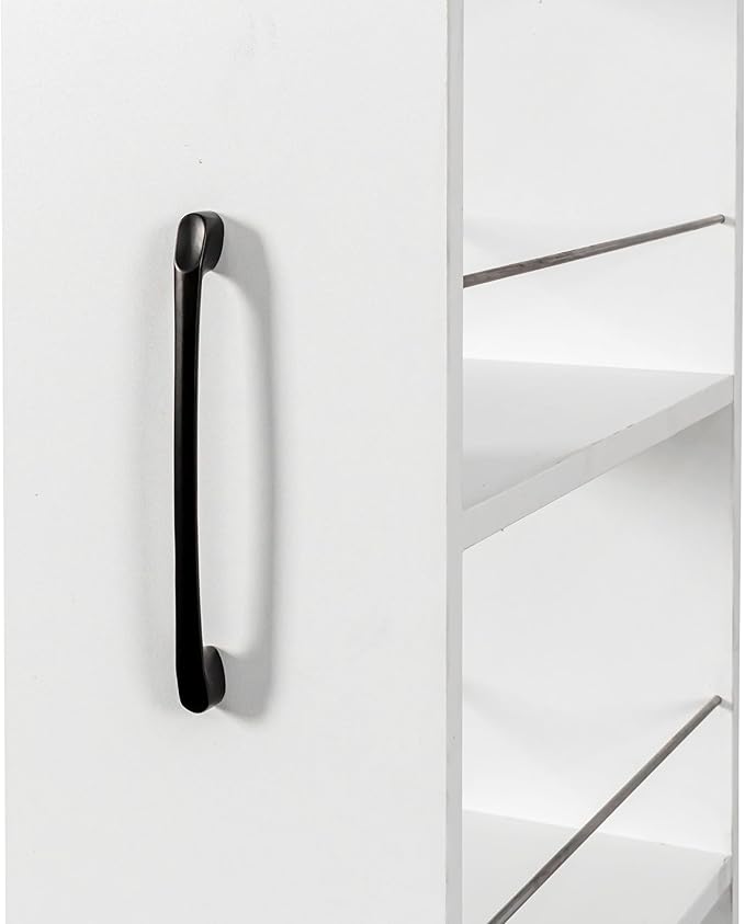 Single-Sided Open Shelf Tall Narrow Pull Out Storage Shelf, 7 Tier Slim Rolling Pantry Storage Cart Next to Fridge Spice Rack Shelves for Kitchen Bathroom Laundry Narrow Places (White1)