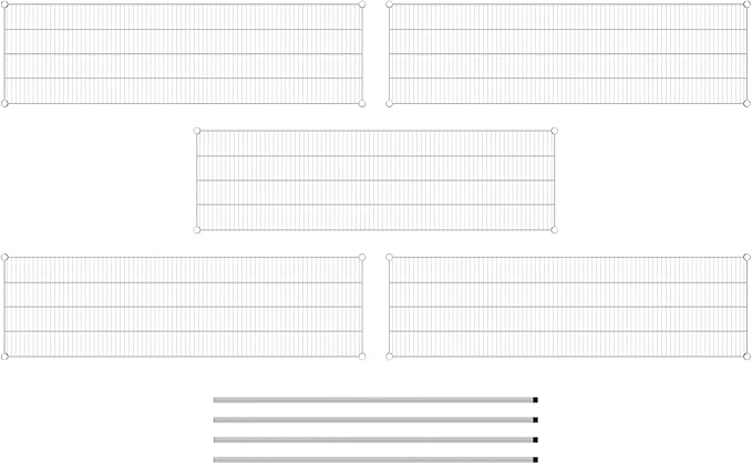 Commercial NSF Listed Chrome Stationary Wire Shelving Kit 21" x 72" x 64", with 5 Shelves Perfect for Warehouse, Walk-in Refrigerator, Freezer, Grocery Store, Restaurant, Dishroom