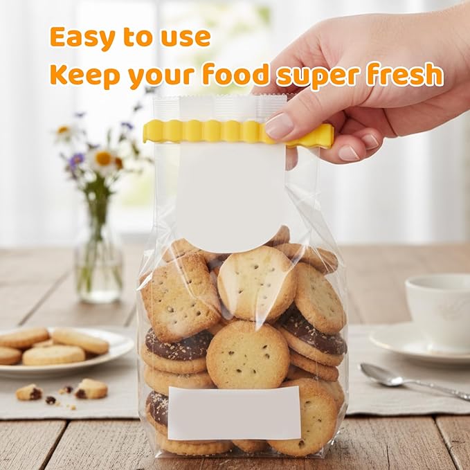 Magnetic Chip Clips, Fun Chip Clips for Kitchen Organization, Potato Chip Bag Clips with Magnetic Backing, Funny and Cute Food Bag Clips for Snacks Storage, Set of 12