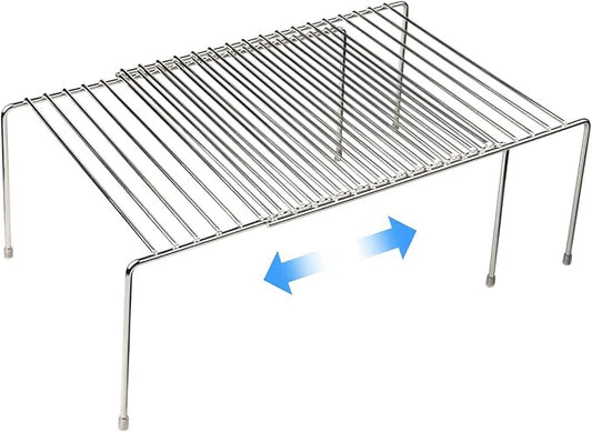 Tomorotec Space-Saving Stainless Steel Storage Rack, 12.8-22.8 in, Silver, Easy to Install, Versatile Design