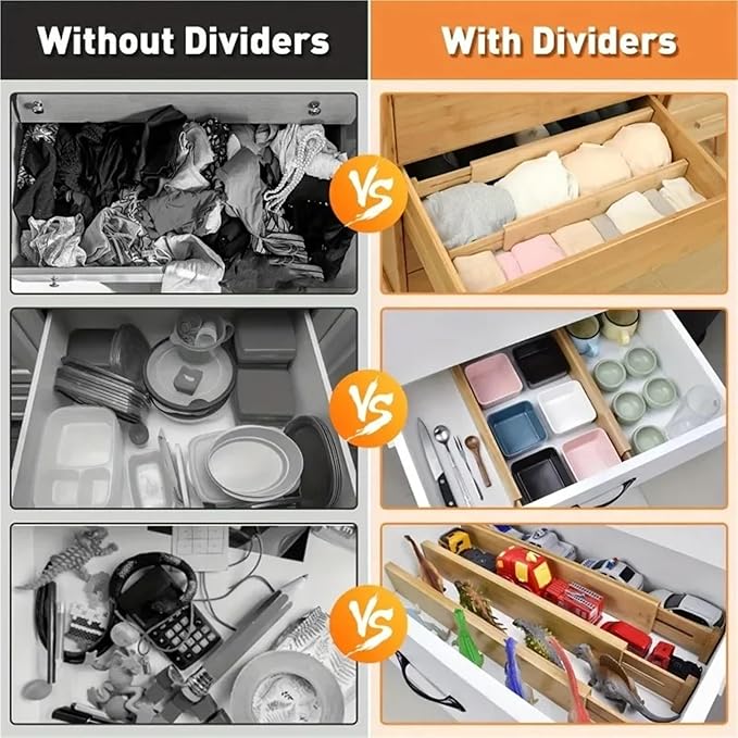 2/4 Pcs Drawer Dividers Organizers Adjustable Expandable Spring Loaded Separators For Kitchen Bedroom Dresser For Home(S-2PCS)