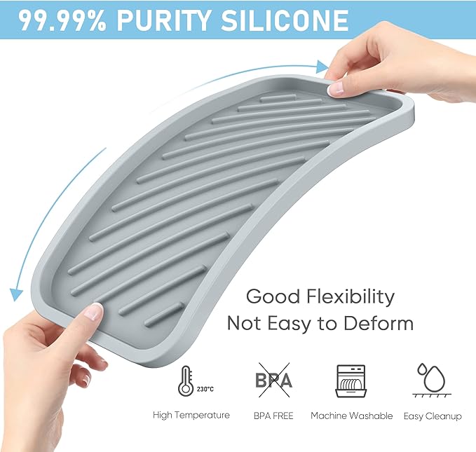 EG-SIPRO Silicone Sponge Holder-Large Thick Durable 10" Sink Organizer Tray-Kitchen & Bathroom